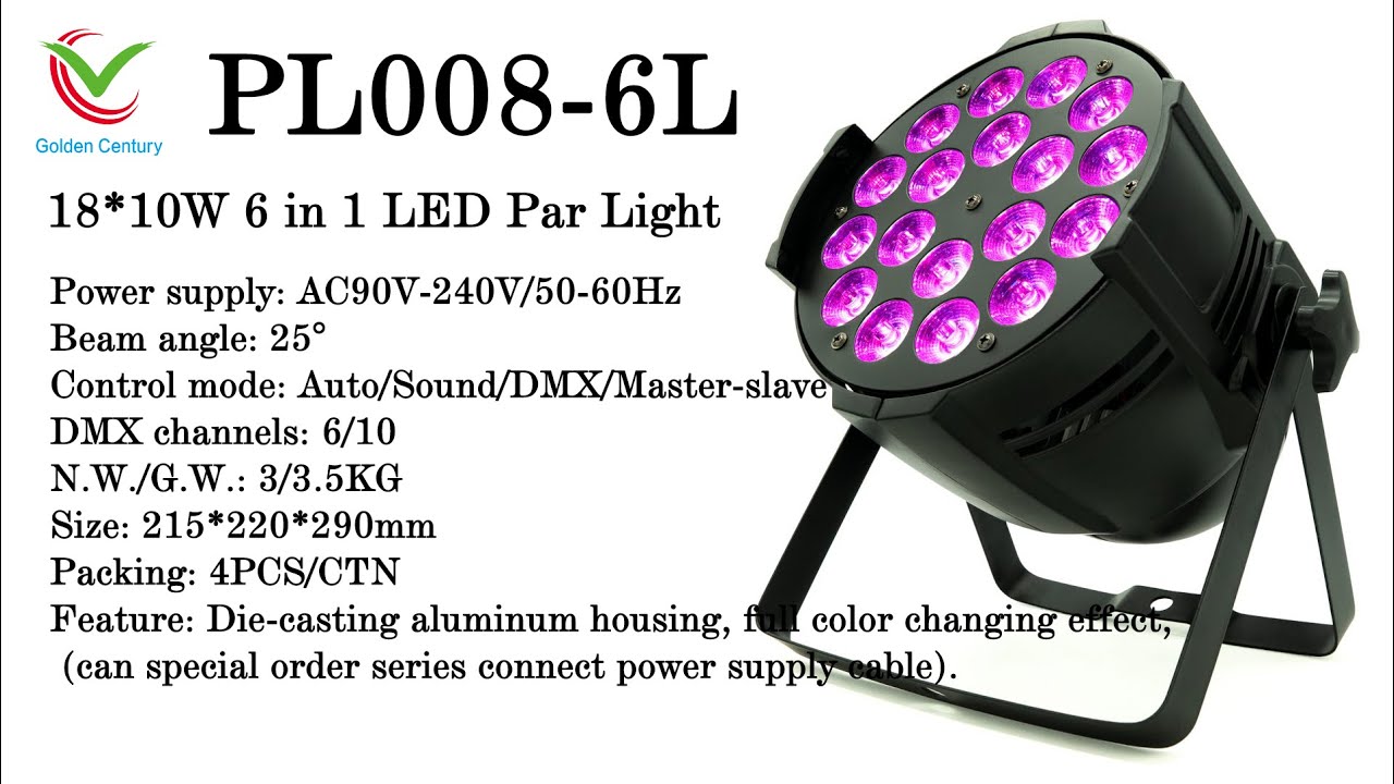 Unpacking 18pcs LED Par Light 18*10W RGBWA+UV 6 in 1 LED Par Light