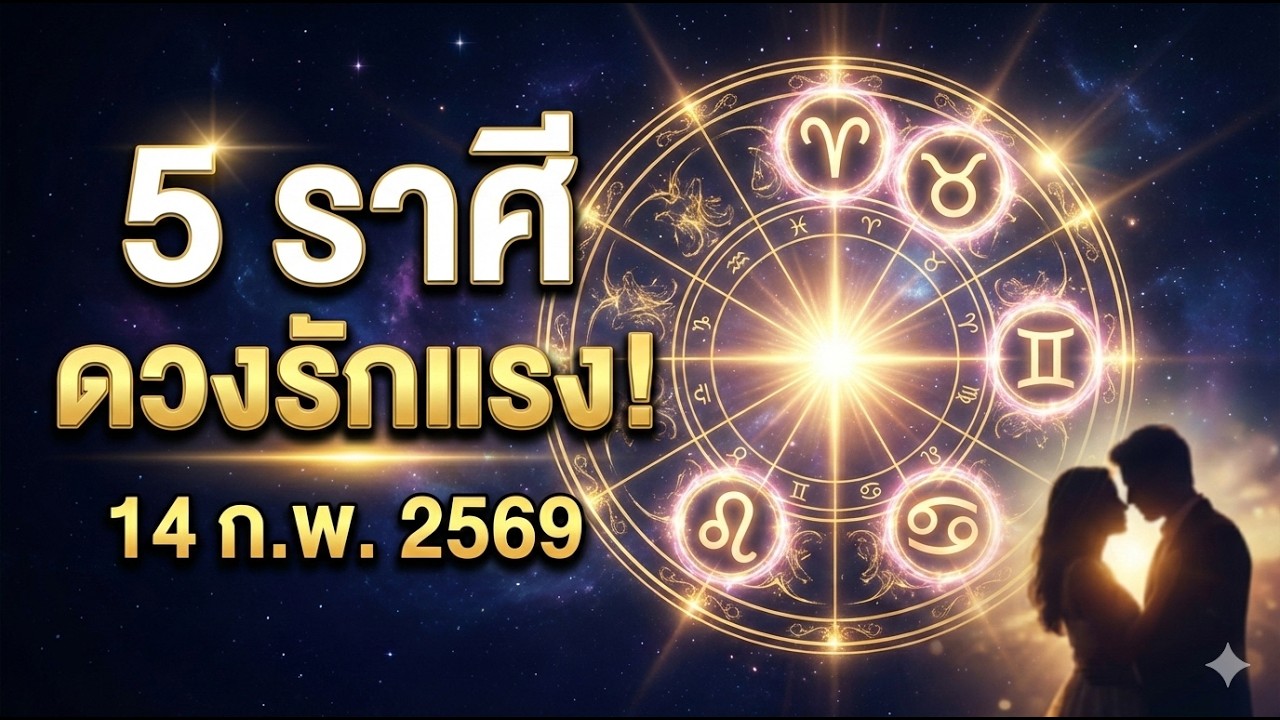 5 ราศี ดวงความรักพุ่งแรงที่สุด! 14 กุมภาพันธ์ 2569 ❤️ ใครจะสมหวัง?