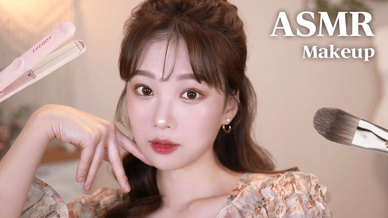 ASMR 피부 좋아보이는 데일리 메이크업 (아이돌 메이크업샵st, 여드름커버)