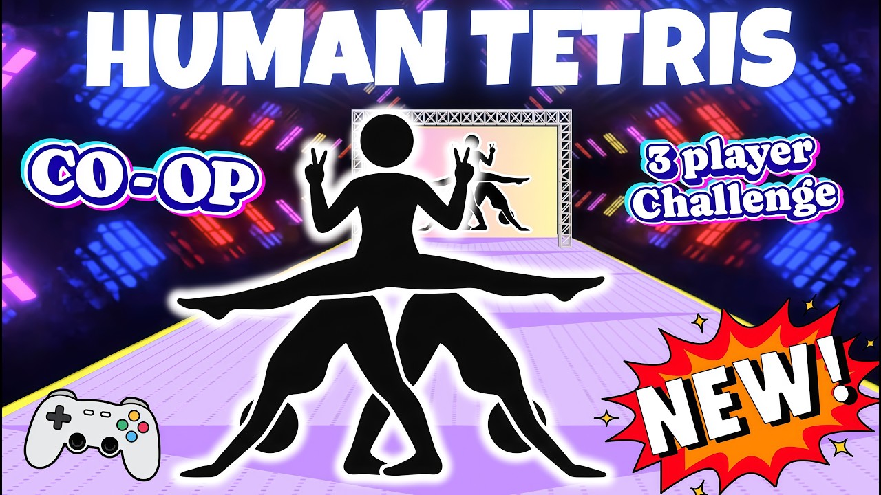 Human Tetris 3 Player Co-op | Full Body Team Challenge | Immersive Interactive Warm Up