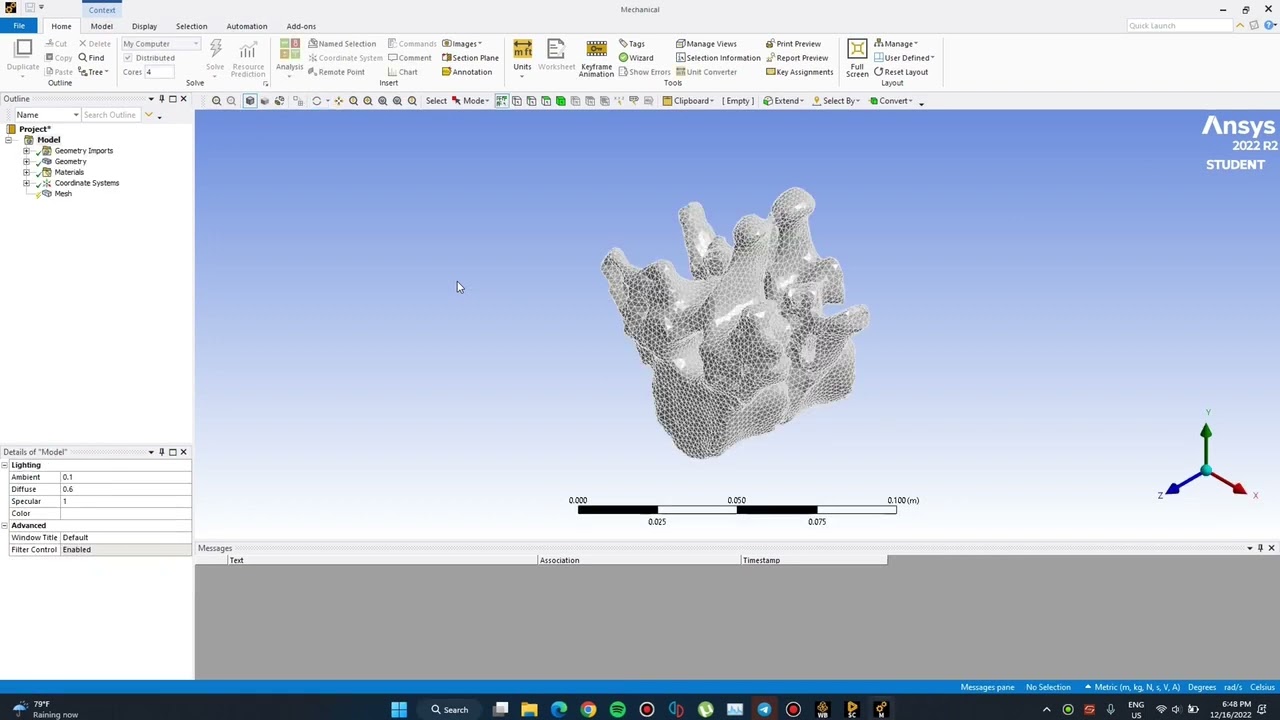 Ansys FEA The Lumbar Bone and Give Pressure