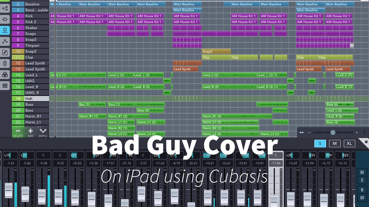 Bad Guy cover created on iPad using Cubasis 3