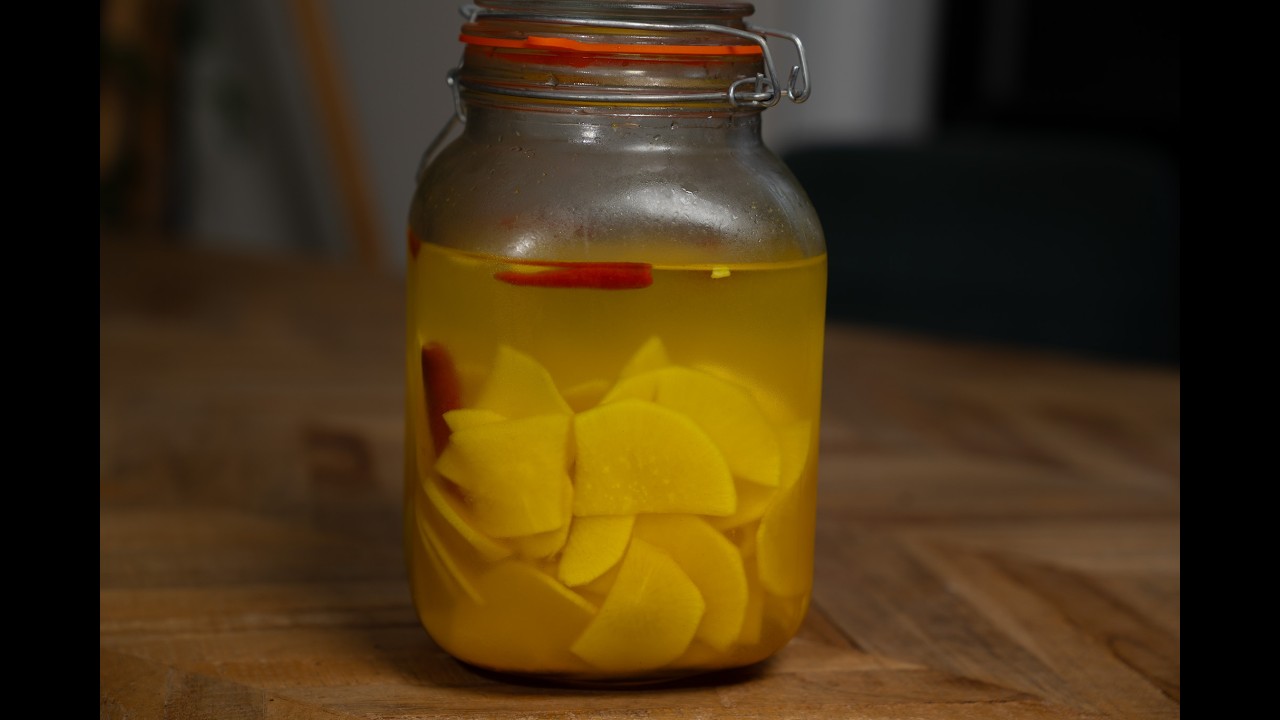 How to make Korean Yellow Pickled Radish  Danmuji [NO MUSIC]