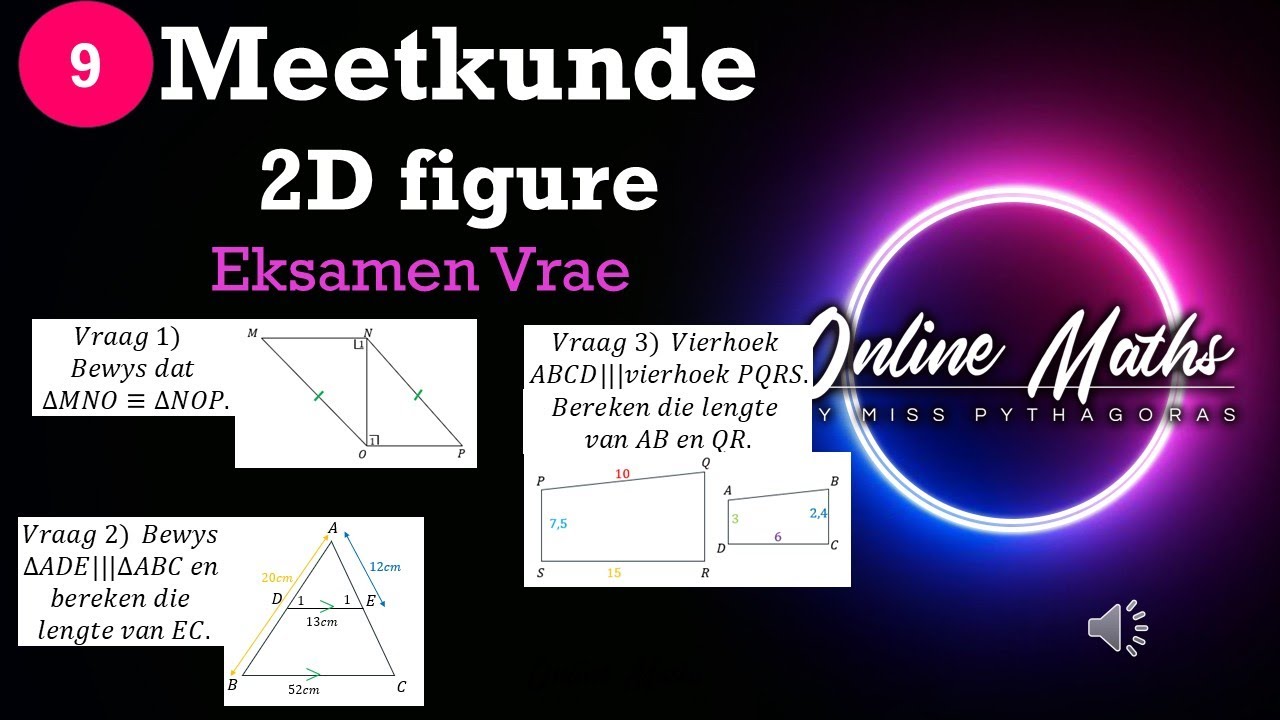Meetkunde 2D figure Graad9: L5 Eksamen Vrae Deel1