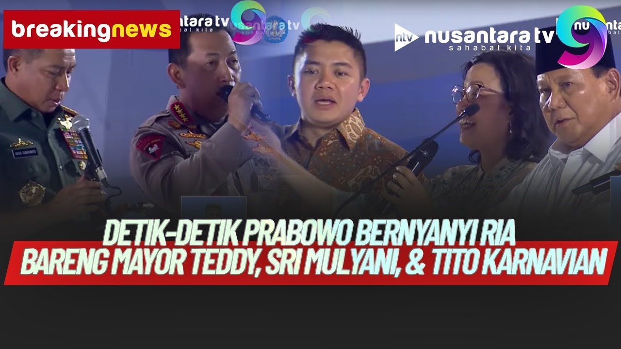 NYANYI BARENG! Prabowo Ajak Mayor Teddy, Sri Mulyani, & Tito Lantunkan Lagu di Hari Guru | NTV