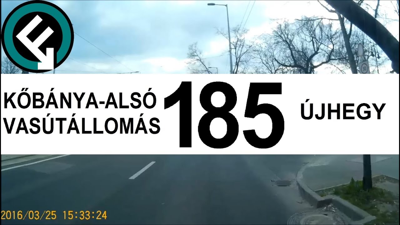 BKV 185-ös busz útvonala (Kőbánya alsó v.á - Újhegy - Kőbánya alsó v.á) VH300 [MCA-010]