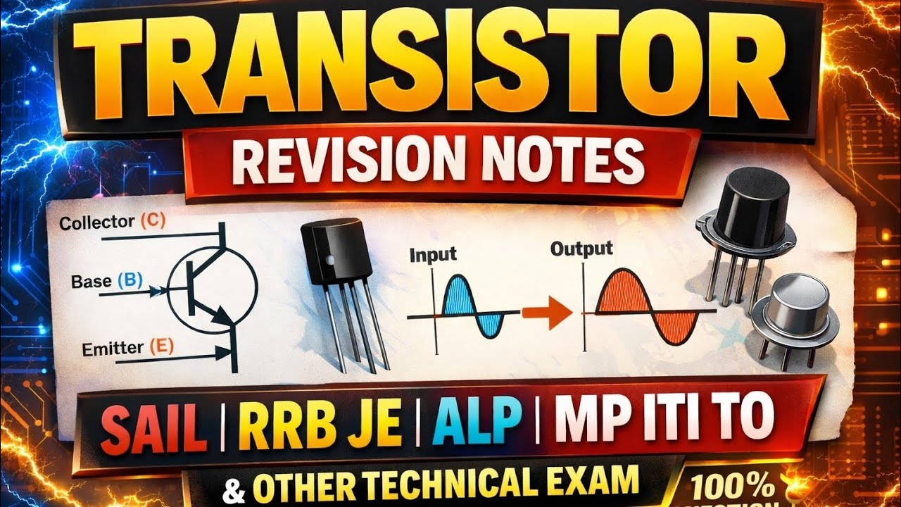 Transistor One Shot Revision | SAIL, RRB JE, ALP, MP ITI TO | 100% Important Questions 
