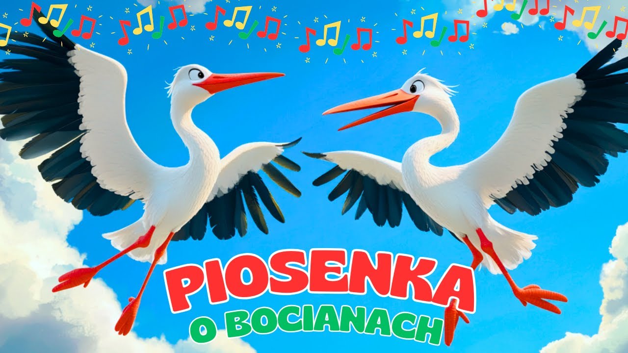 🎶 “KLE, KLE, KLE” - piosenka o bocianach 🎶 Wiosenne przeboje dla dzieci 🌷Piosenka z pokazywaniem 👏
