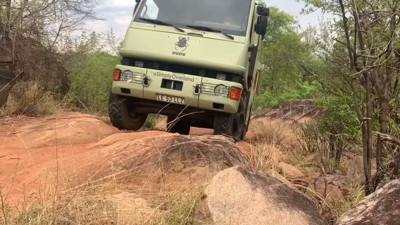 6x6 motorhome off-road in Motobo, Zimbabwe.
