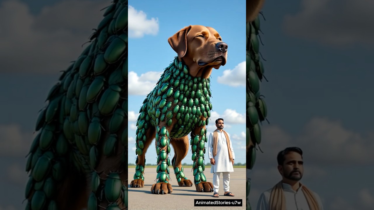 Dog covered in millions of green beetles saved by farmer #dog #animals #dog #treatment  #viralvideo