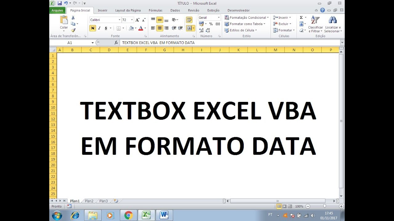 Formatar TEXTBOX Excel VBA para DATA ao DIGITAR