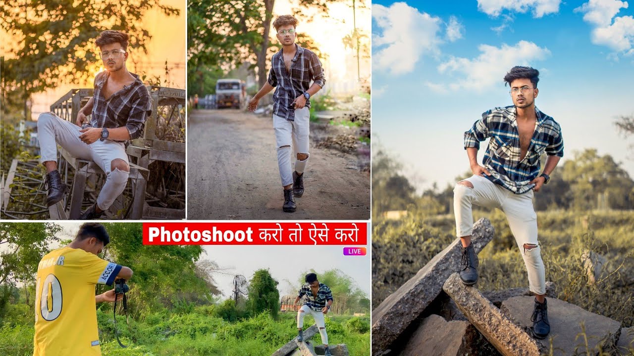 Outdoor naturel photoshoot pose with sunset - David Editor |Poses for photoshoot