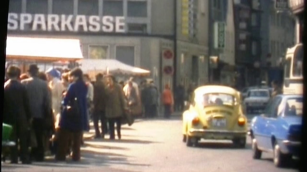 Kirn 70er Jahre - Wochenmarkt auf dem Marktplatz