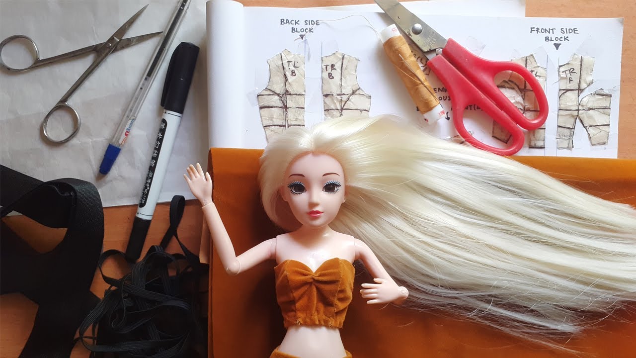 DIY Barbie Doll Top Making Easy ❤️ Sweetheart Princess Cut Blouse
