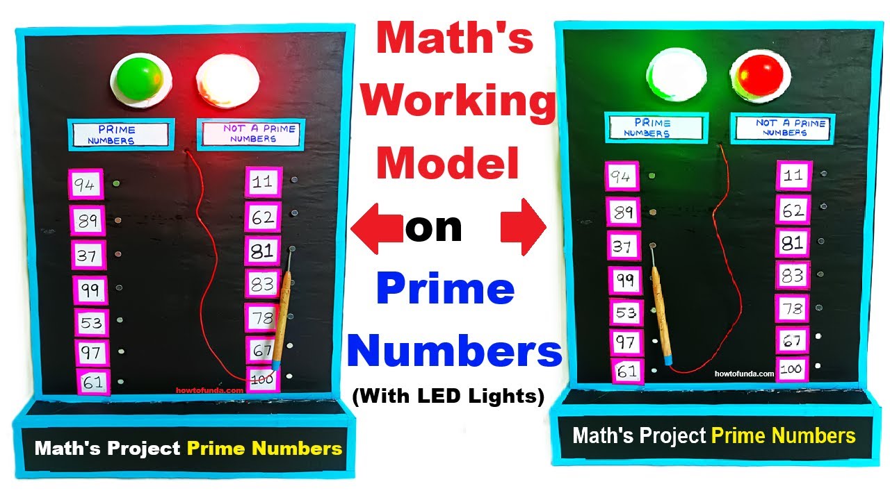 maths working model on prime numbers using led lights - maths project - composite tlm | howtofunda