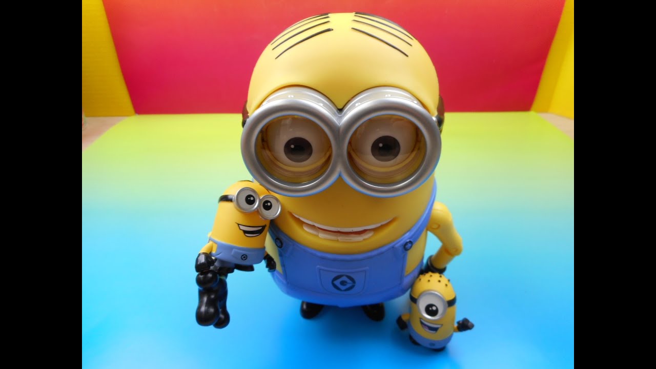 DESPICABLE ME 2 ELECTRONIC TALKING MINION DAVE TOY VIDEO REVIEW