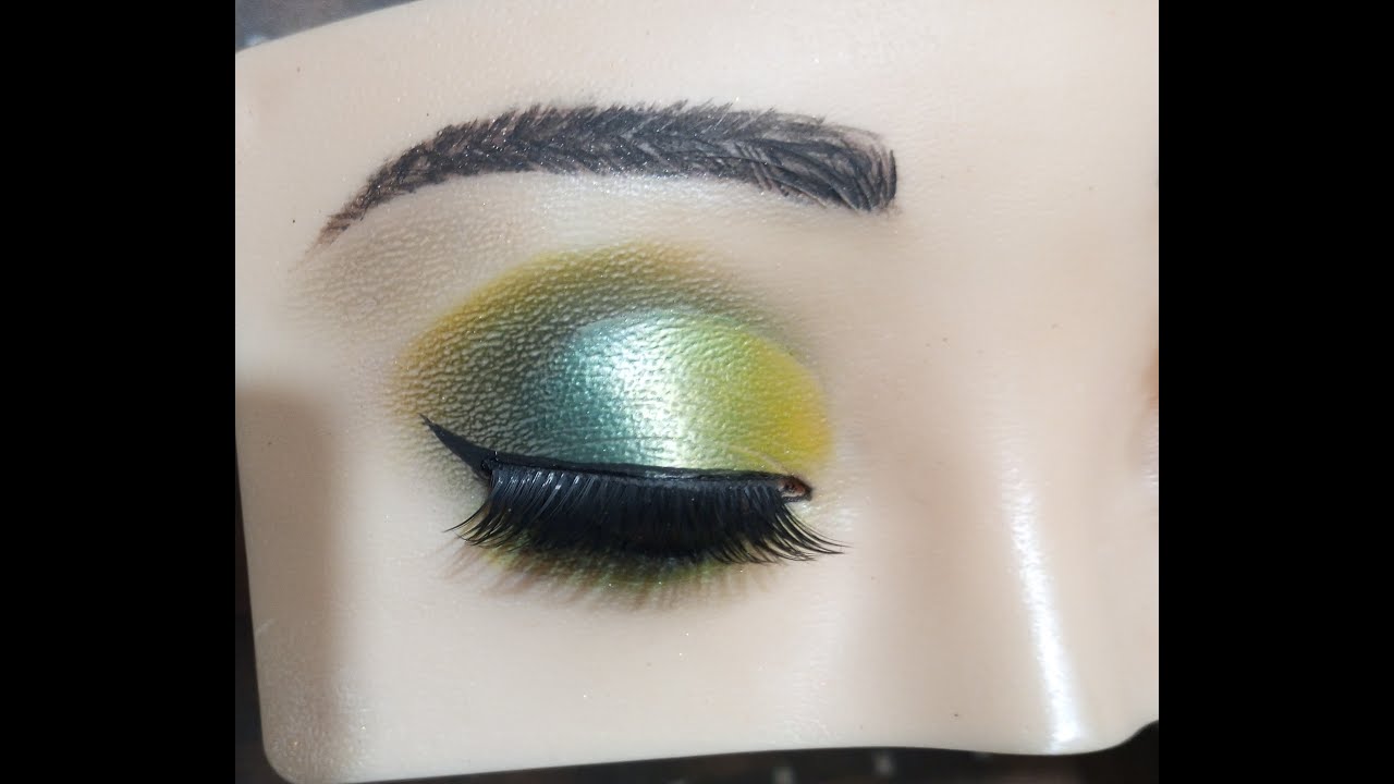 Yellow Green Eye Makeup Tutorial | PRETTY EYES