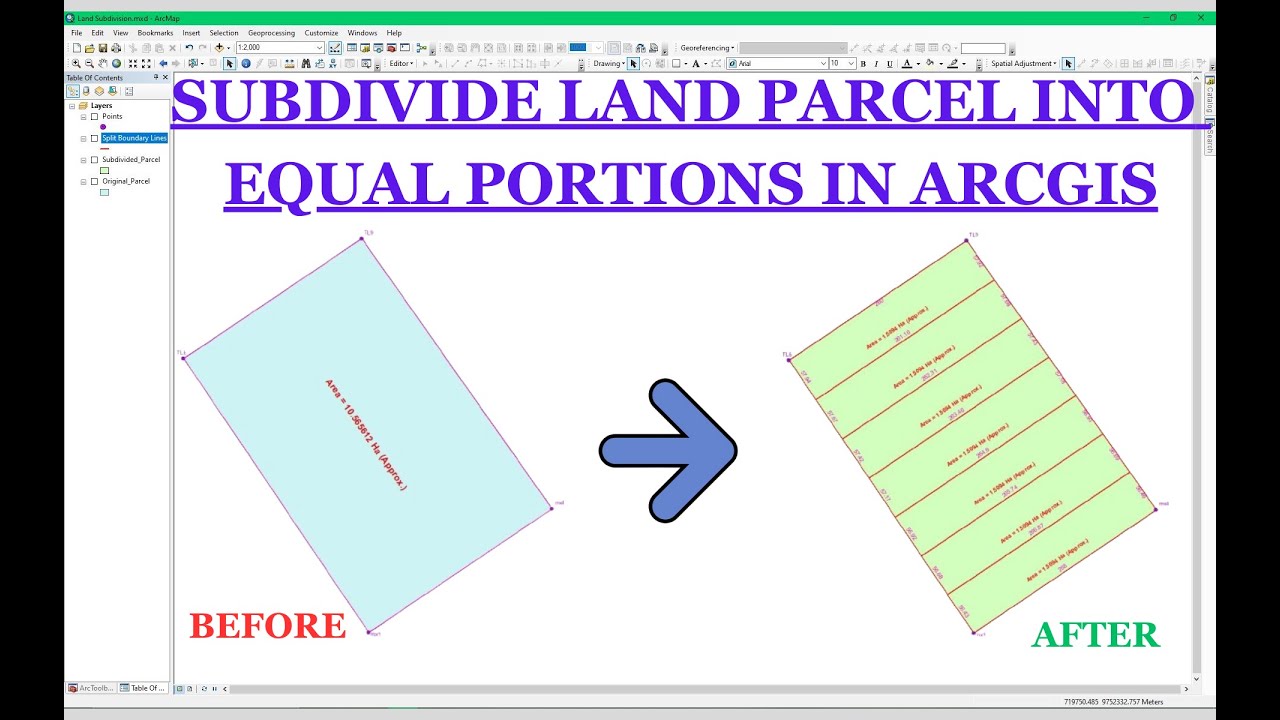 How to Subdivide/Partition Land Property into Equal Portions in ArcGIS | Parcel Subdivision