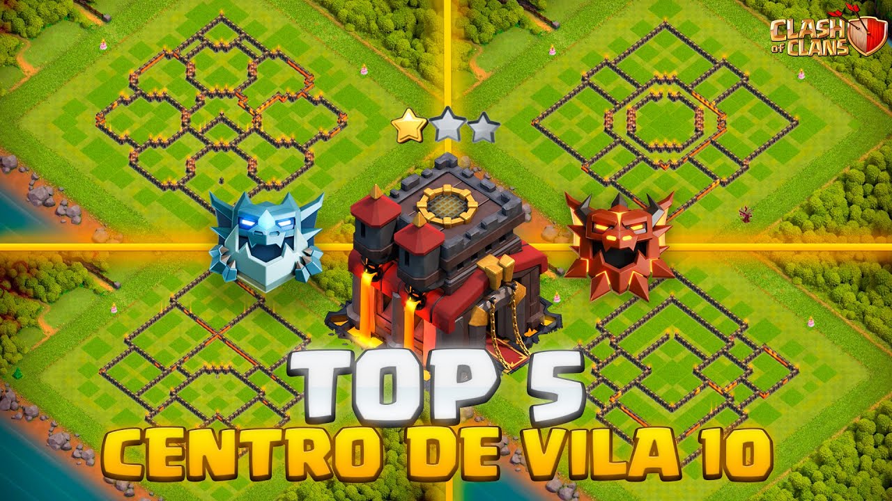 TOP 5 MELHORES BASES CV10 TH10 de 2025! (Outubro) |🔥Guerra, Farm e Batalha Rankeada | Clash of Clans