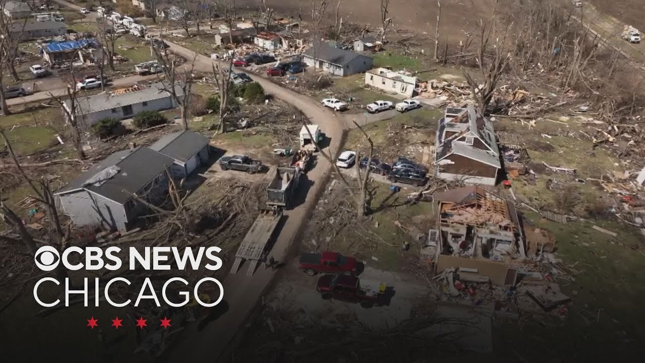 Person found dead in damaged home after tornado in Aroma Park, Illinois