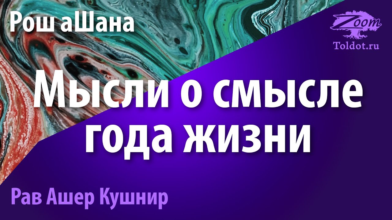 Мысли о смысле года жизни. Рав Ашер Кушнир