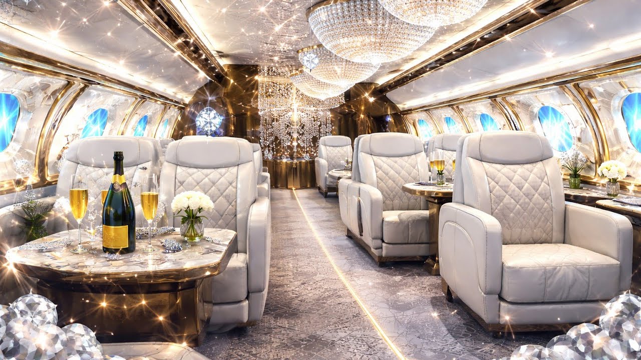 Luxury Private Jet with Diamond-Style Cabin