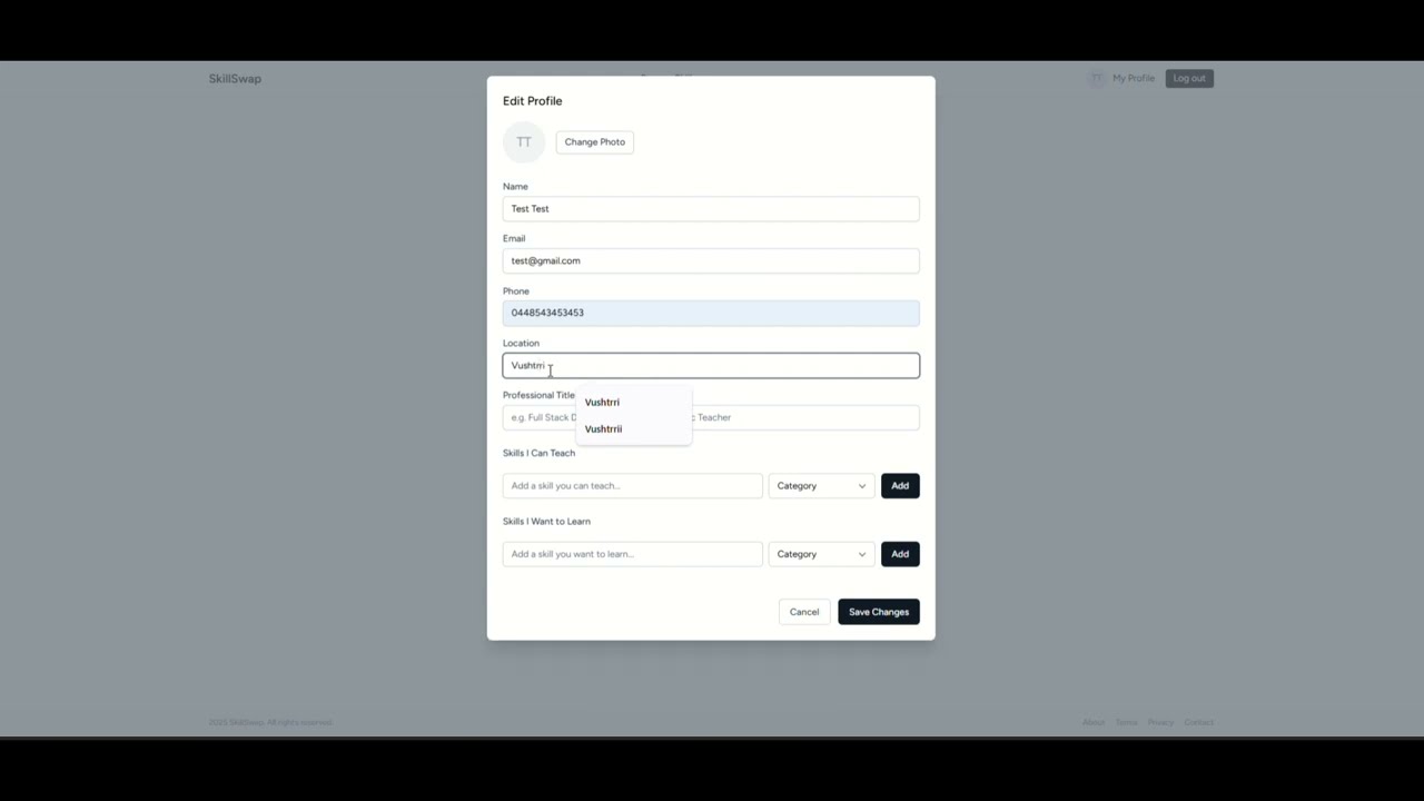 Skill Swap Platform Demo &ndash; Barter Your Skills, Not Your Money!