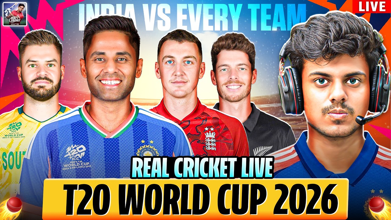 LIVE : T20 World Cup 2026 Mini Matches 🏆| India Vs Everyone In Real Cricket #shortslive #realcricket