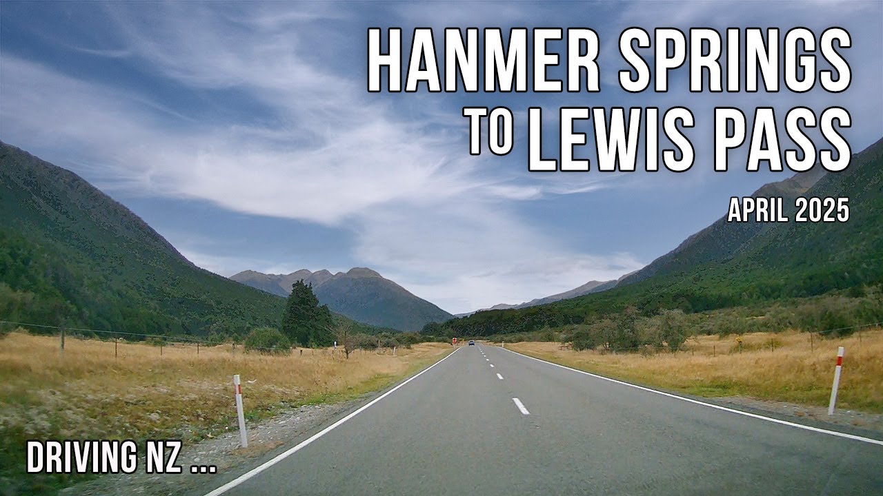 Driving New Zealand: Hanmer Springs area to Lewis Pass | scenic | 4K