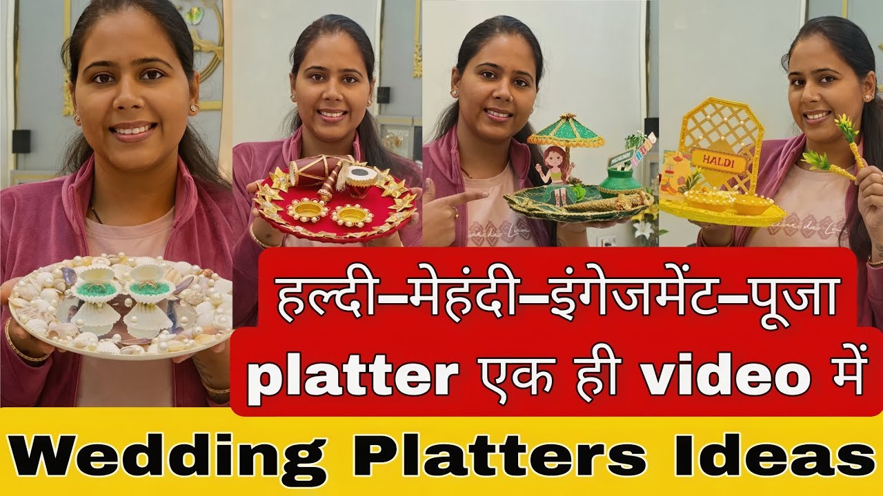 Haldi–Mehndi–Engagement–Pooja: All in one video! 😍 #wedding platter #diy