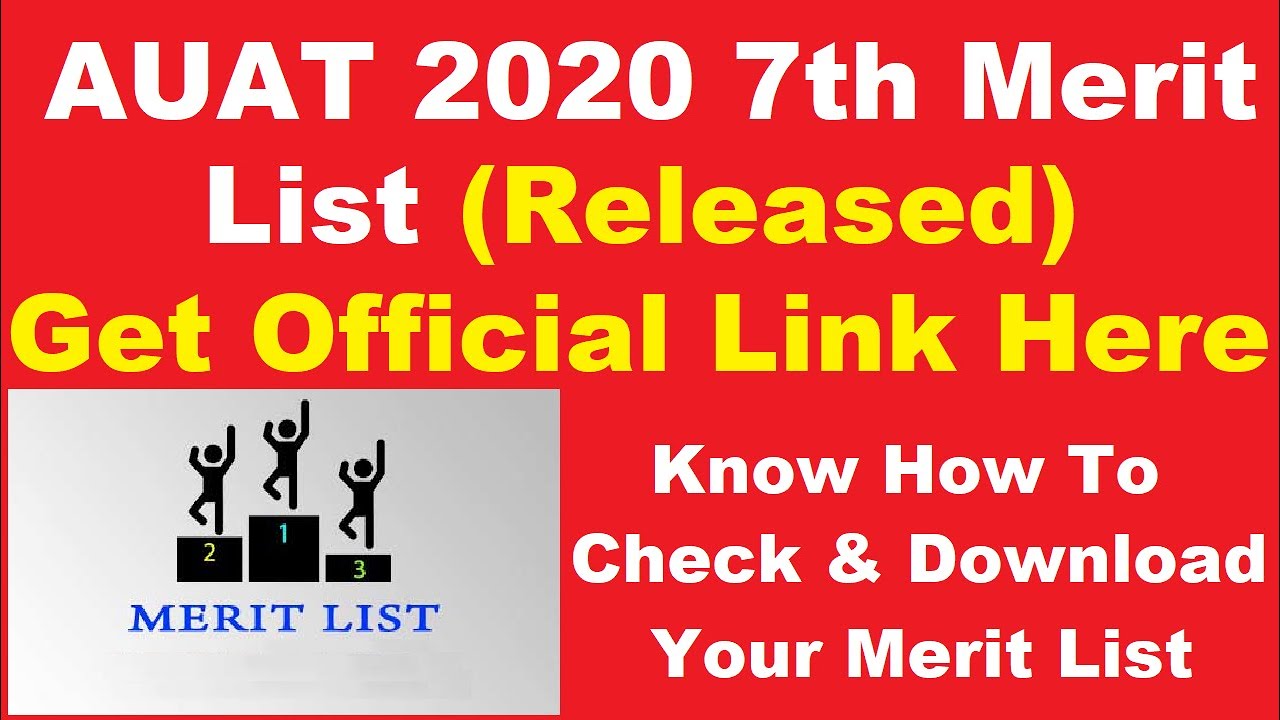 AUAT 2020 7th Merit List (Released) - Know How To Check AUAT 2020 Merit List By Official Link