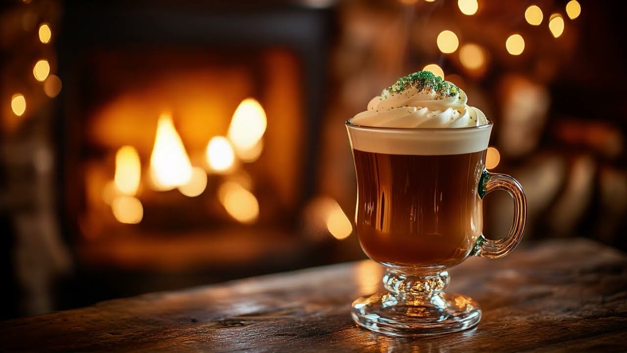 Cozy Fireplace with Irish Coffee & Irish Music ☕🍀🔥 | 10 Hours of St. Patrick’s Day Ambiance