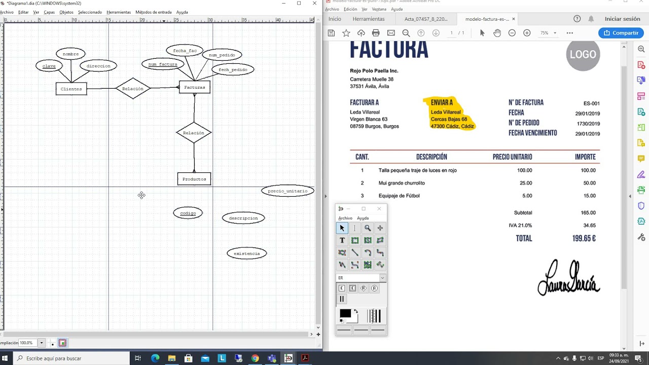 Diagrama ER Detalles de factura