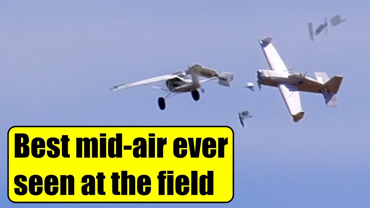 Crazy mid-air RC plane crash