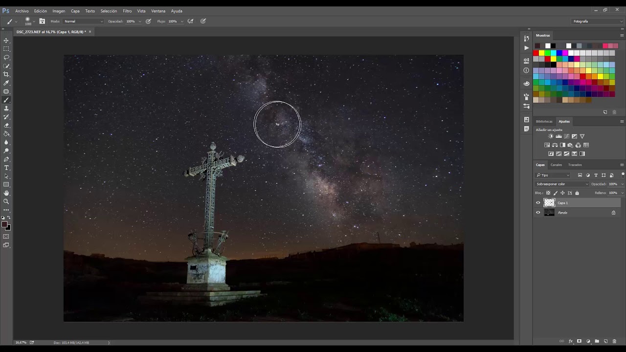 Edición de Vía Láctea en Photoshop