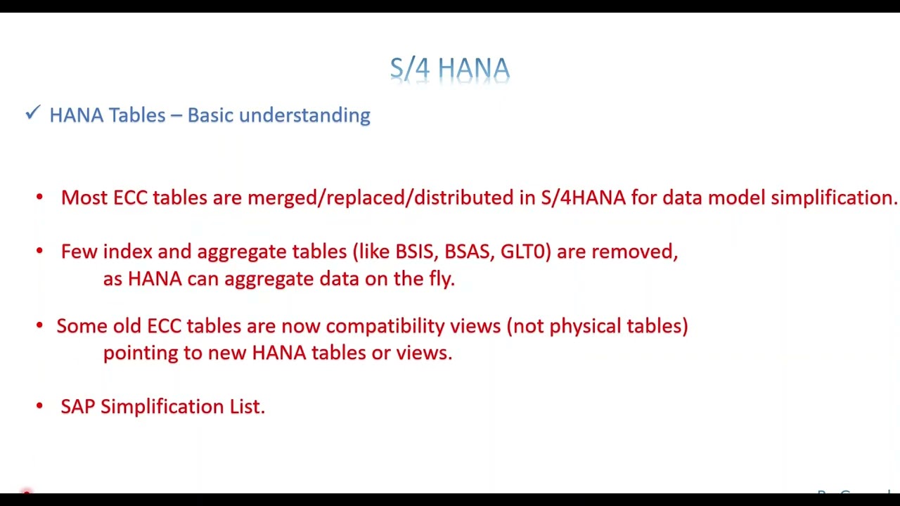 Video 5: S/4 HANA - Tables Transformations