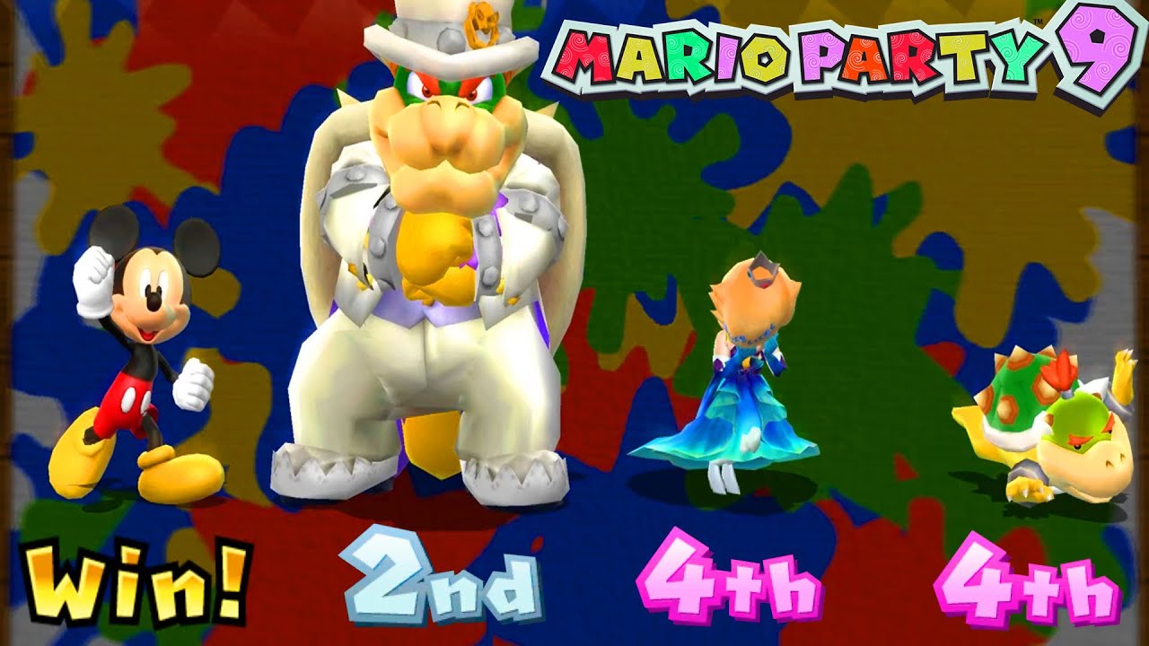 Mario Party 9 Step It Up - Mickey vs Bowser vs Rosalina vs Bowser Jr #MarioGame (Master Difficulty)