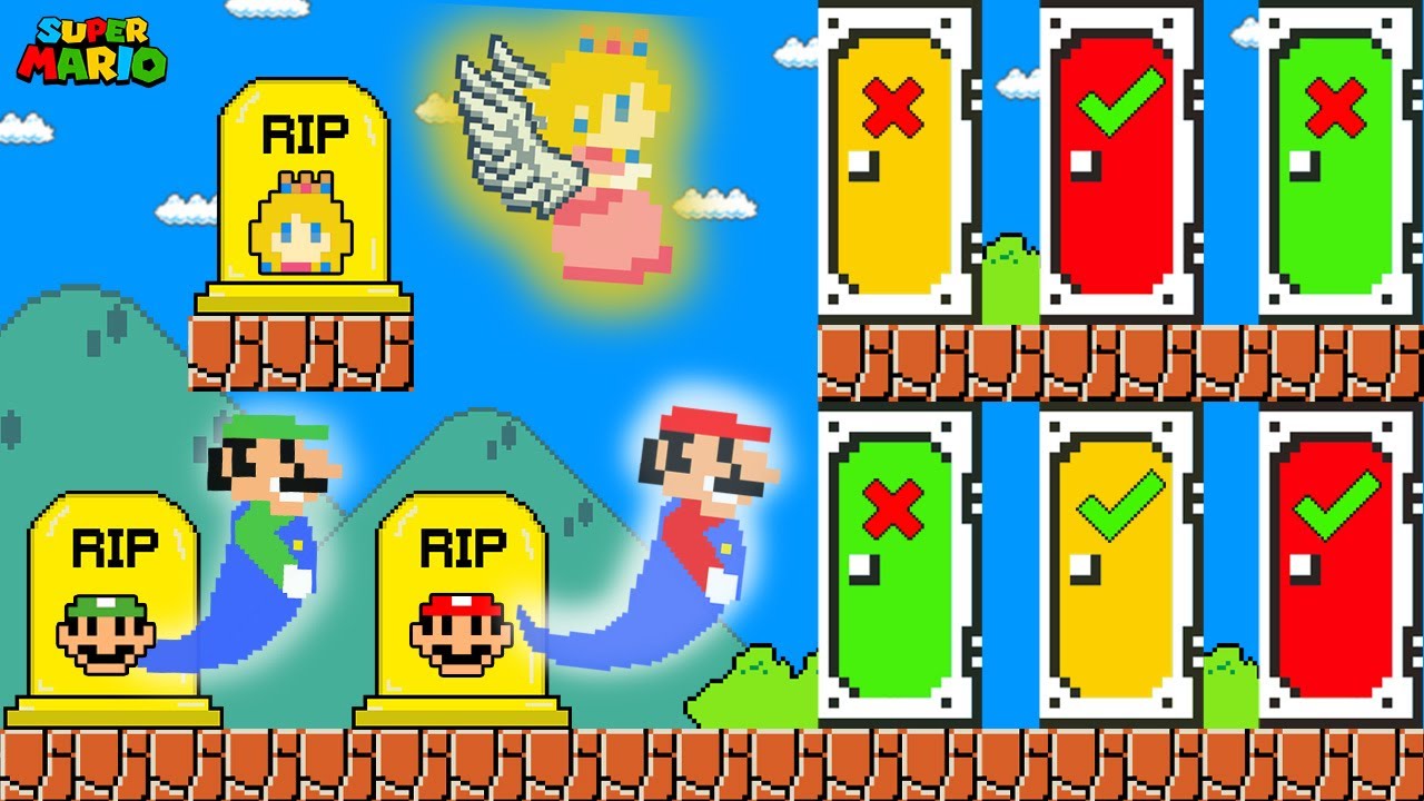 Mario Luigi and Peach After Death: Choose the correct Door? | Game Animation