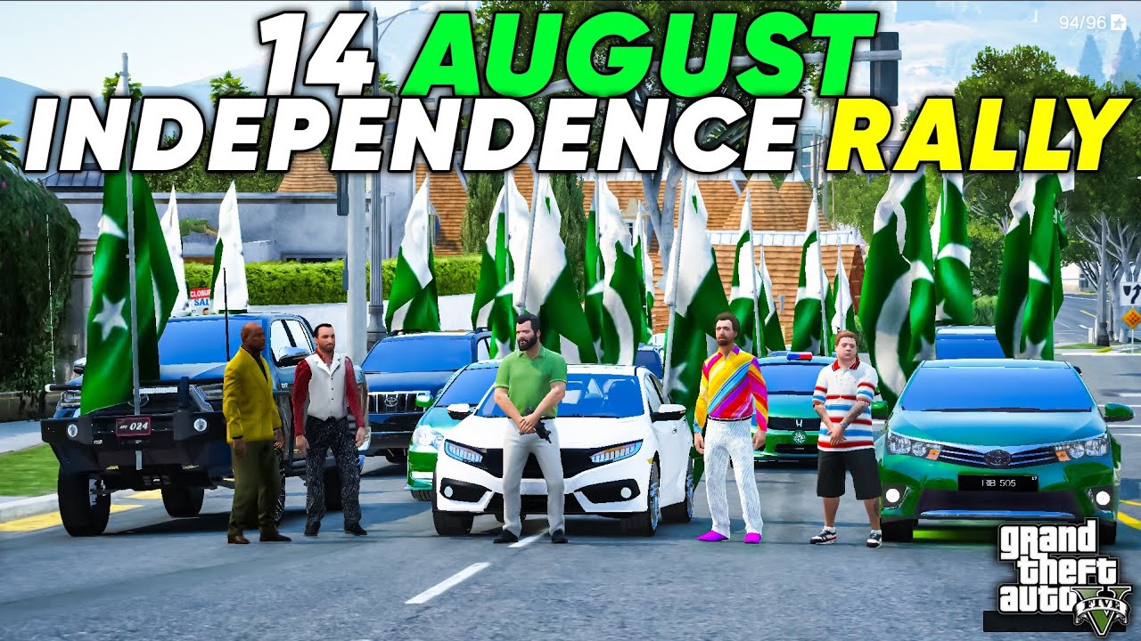 14 AUGUST INDEPENDENCE RALLY | HAPPY INDEPENDENCE DAY | GTA 5 | Real Life Mods #601 | URDU |
