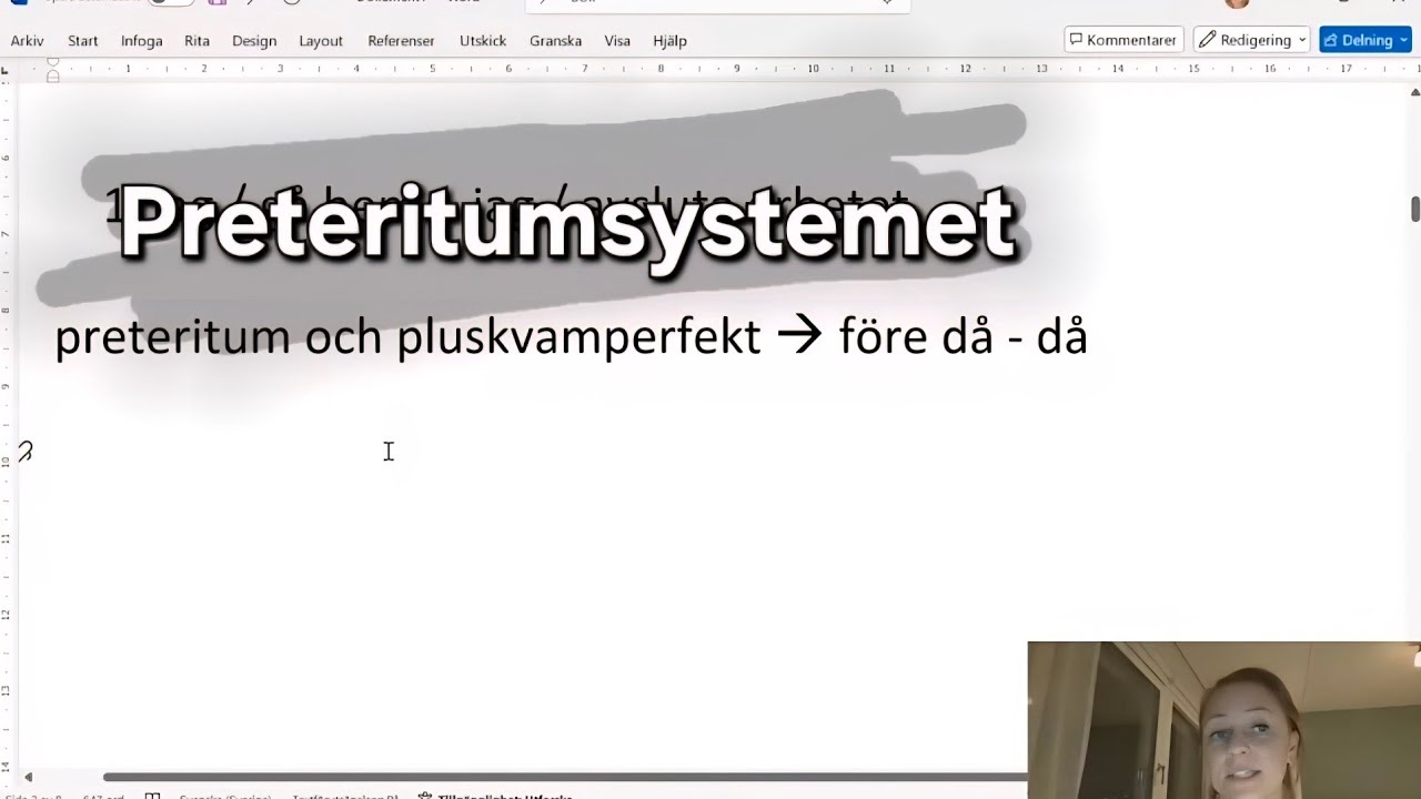 Preteritumsystemet - Online-lektion i svensk grammatik 12 mars 2026