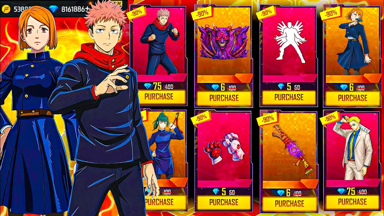 Buying 21000+ Diamonds, Jujutsu Kaisan Bundles, Max Evo Guns Skin & All Super Emote On Subscriber ID