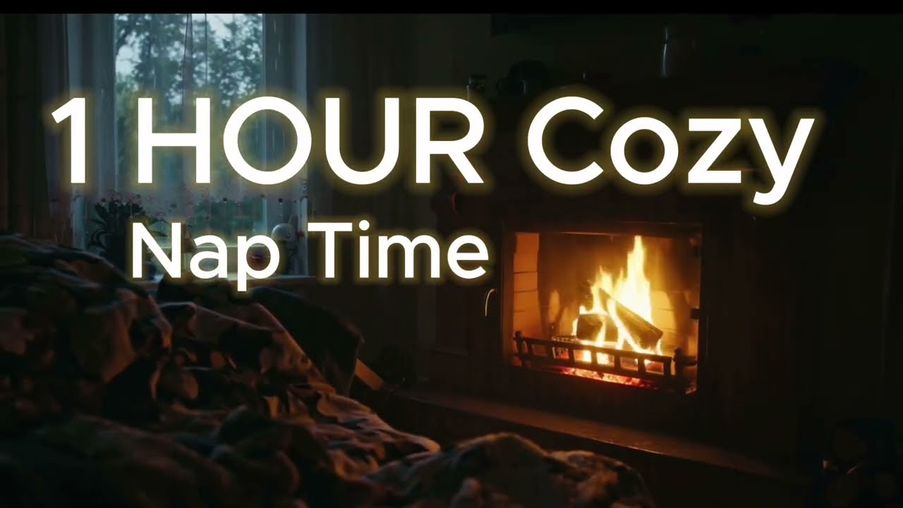 1 Hour Cozy Fireplace Sounds🔥 Warm Nap Time Ambience | Relaxing Sleep & Calm Background
