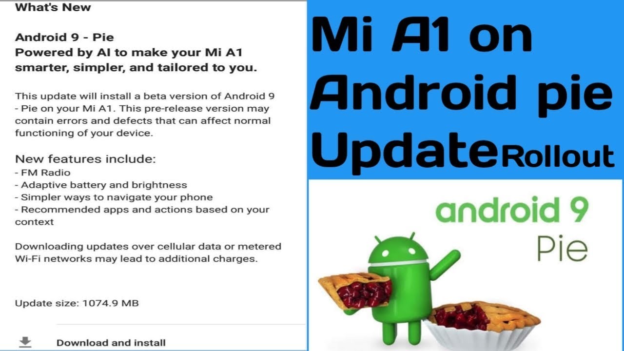 Mi A1 Android pie Update Release on Beta tester
