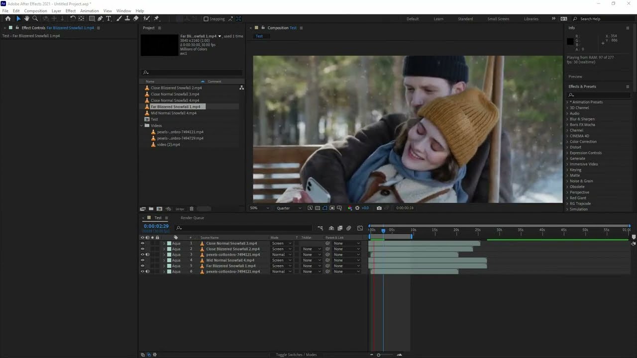 How to use | SNOWFALL PACK on any compositing or editing software