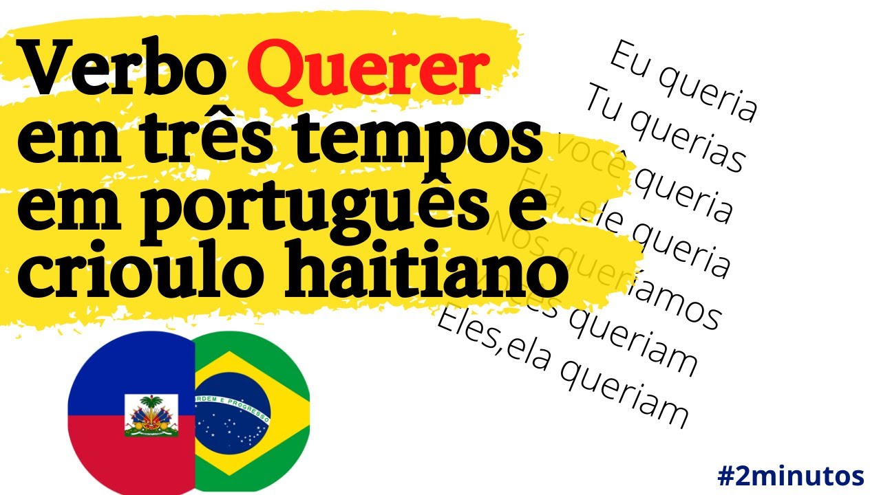 CONJUGAÇÃO DO VERBO QUERER EM 3 TEMPOS EM CRIOULO HAITIANO E PORTUGUÊS