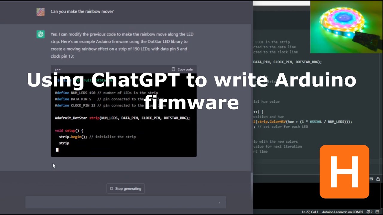 Using ChatGPT to write Arduino firmware