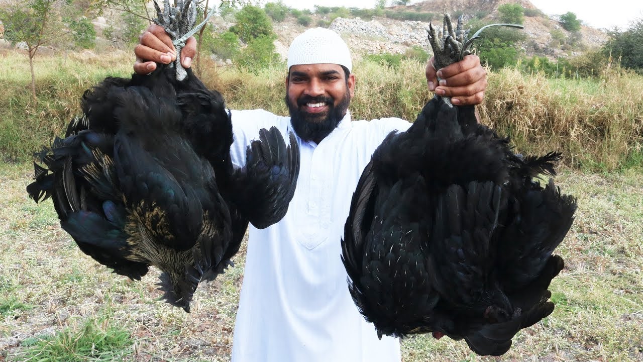 Yummy  Black Chicken Recipe || Cooking Black chicken recipe || Nawabs kitchen