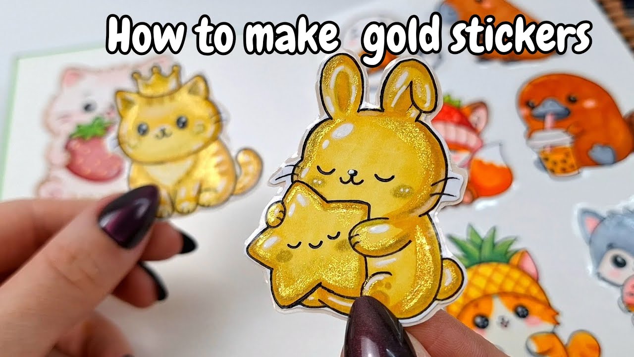 How to make gold stickers🌟