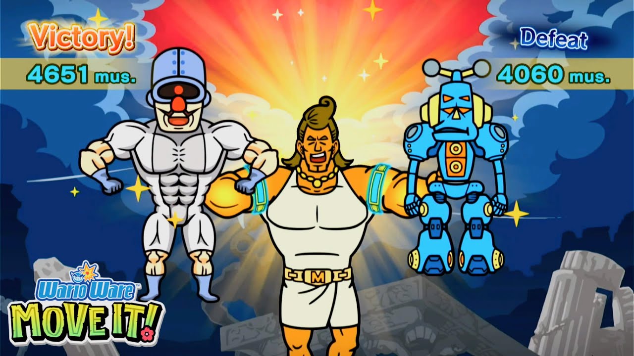 Warioware Move it! - Megagame Muscles Dr.Crygor Vs Mike Score 4651 Mus' Extra Story - Switch
