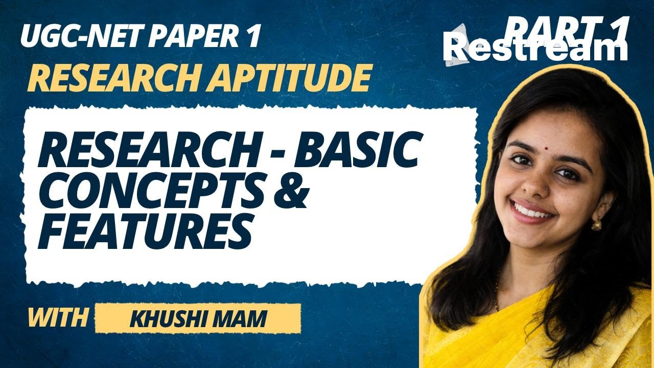 Research Aptitude – Basic Concepts and Features | UGC-NET Paper 1 | Khushi Mam
